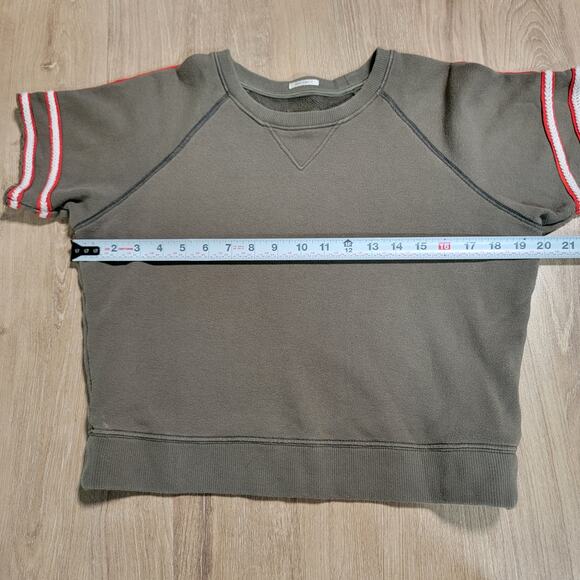 MOTHER Jeans Size XS The Raw Short Sleeve Square Boxy Oversized Sweatshirt Top - Picture 8 of 8